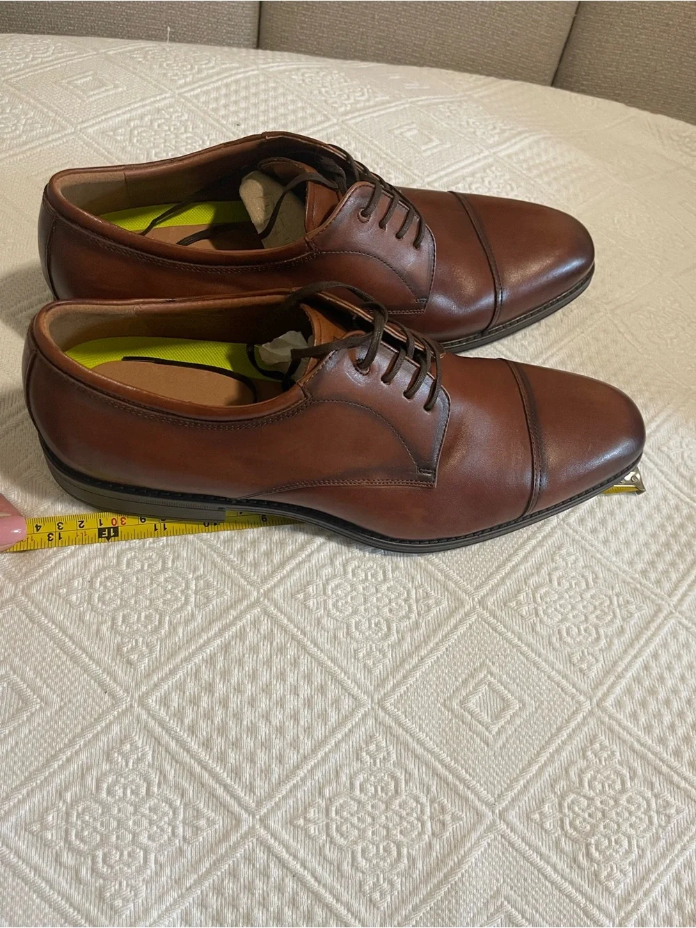 Florsheim Brown Leather Cap-Toe Derby Shoes